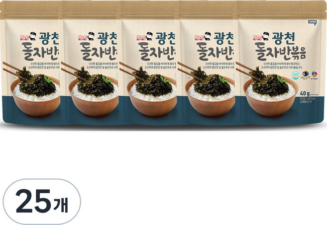 이반장 광천 돌자반 김, 40g, 25개