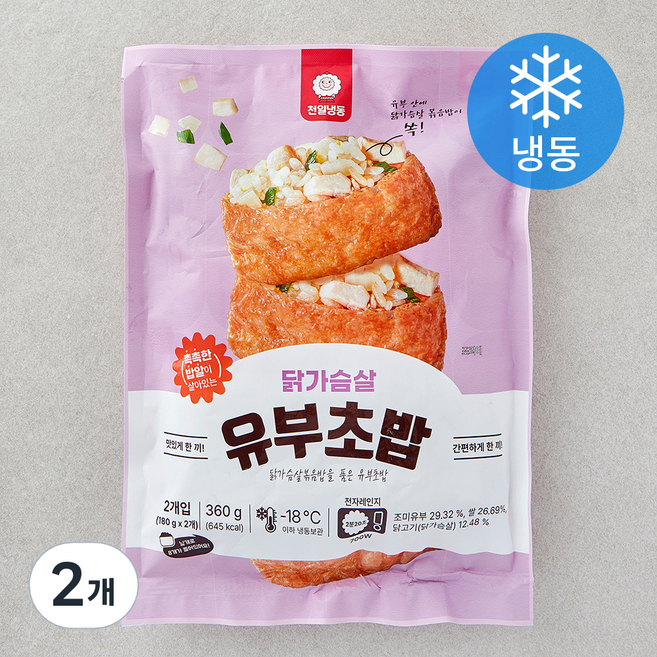 천일냉동 닭가슴살 유부초밥 (냉동), 360g, 2개