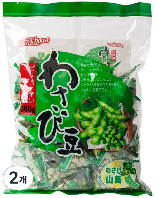 스낵하우스 그린피스 와사비 스낵, 380g, 2개