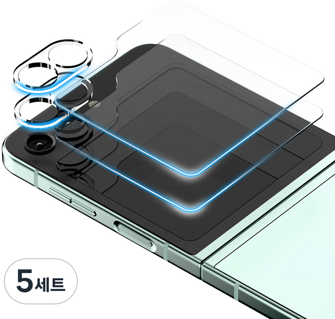 구스페리 빛번짐 방지 에어가드 풀커버 카메라 렌즈 + 후면보호 강화유리 휴대폰 액정보호필름 2매, 5세트
