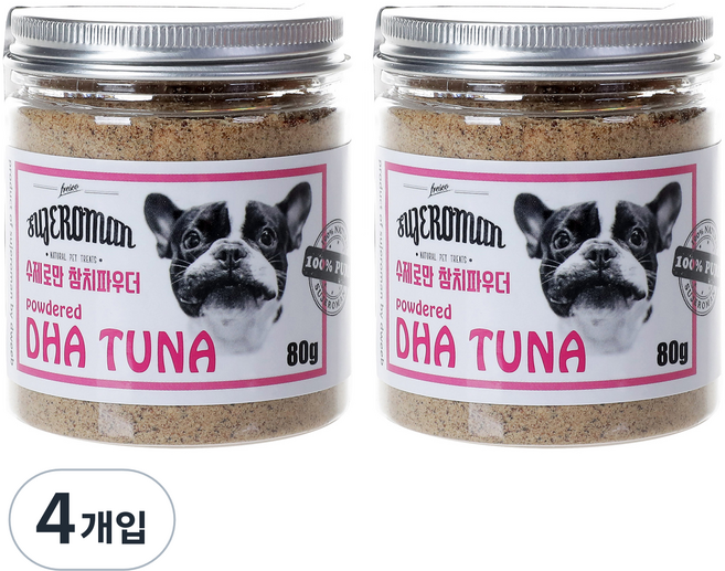 SUJEROMAN 3개월이후 반려동물 파우더 간식, 참치, 80g, 4개