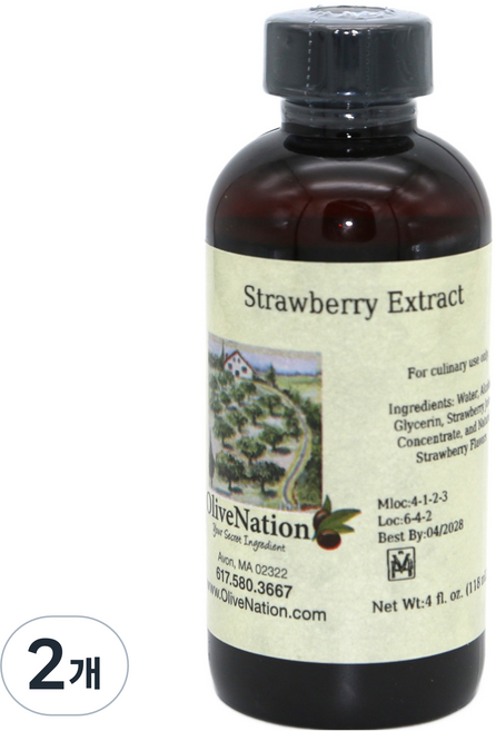 올리브네이션 퓨어 스트로베리 익스트랙, 2개, 118ml