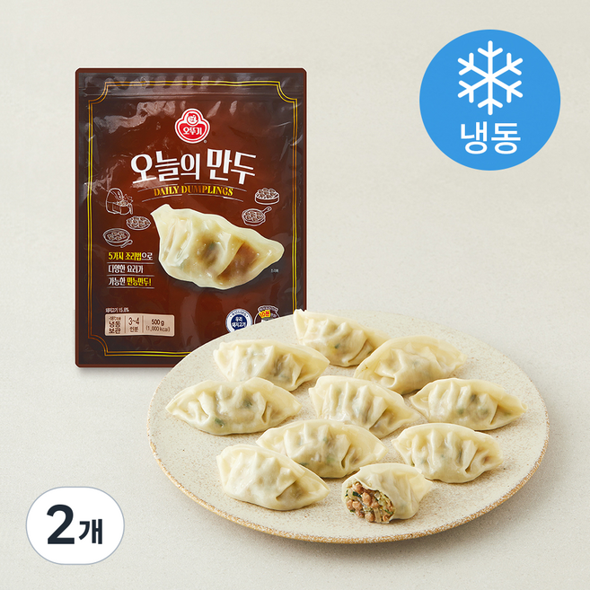 오뚜기 오늘의 만두 (냉동), 500g, 2개