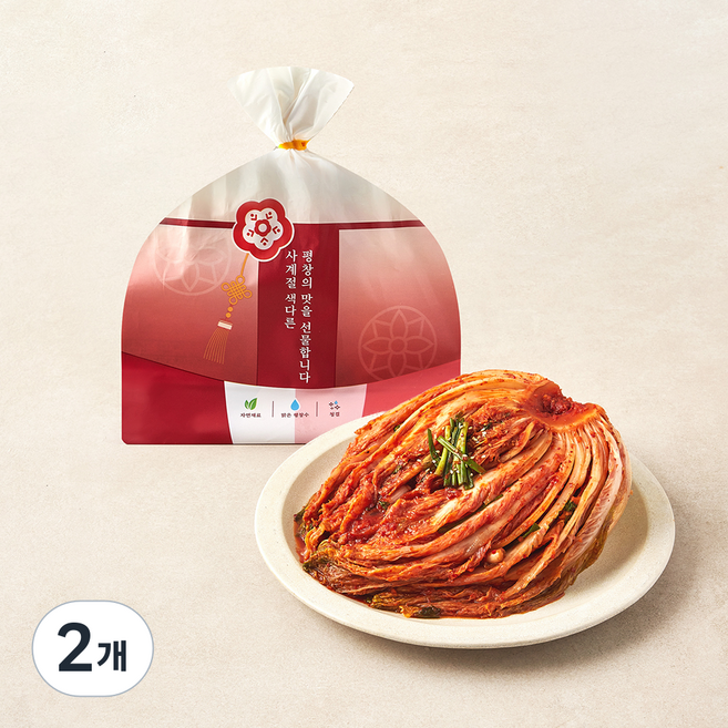 평창꽃순이 고랭지 황태 김치, 1.2kg, 2개