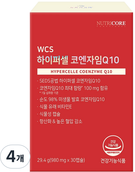 뉴트리코어 하이퍼셀 코엔자임Q10 29.4g, 30정, 4개