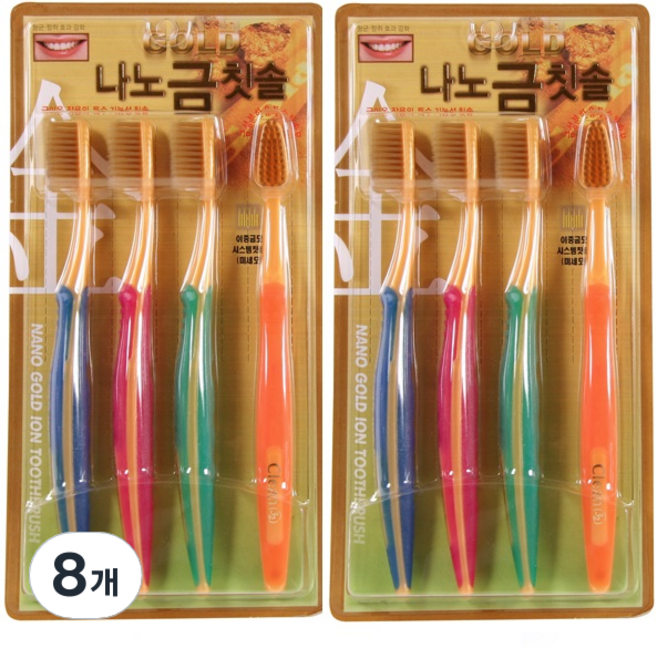 나노 금 칫솔, 4개입, 8개