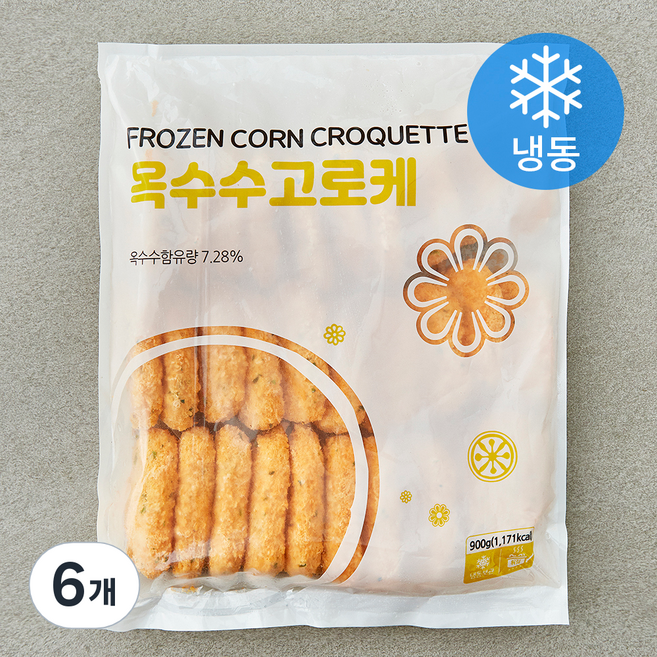 랜시 옥수수고로케 (냉동), 900g, 6개