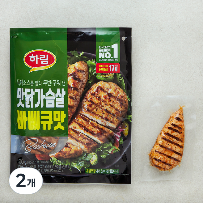 하림 맛닭가슴살 바베큐맛, 100g, 5개입, 2개