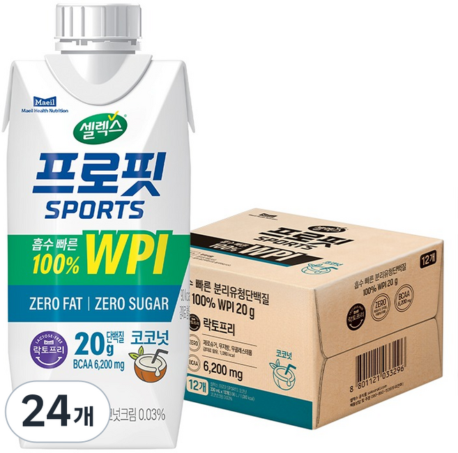 6위 - 셀렉스 프로핏 스포츠 프로틴 코코넛, 24개, 330ml