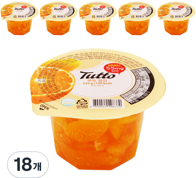 Tutto 水果果凍 蜜柑口味, 230g, 18個