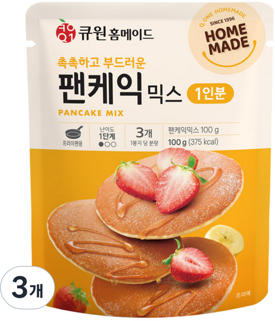 큐원 홈메이드 팬케익믹스, 100g, 3개