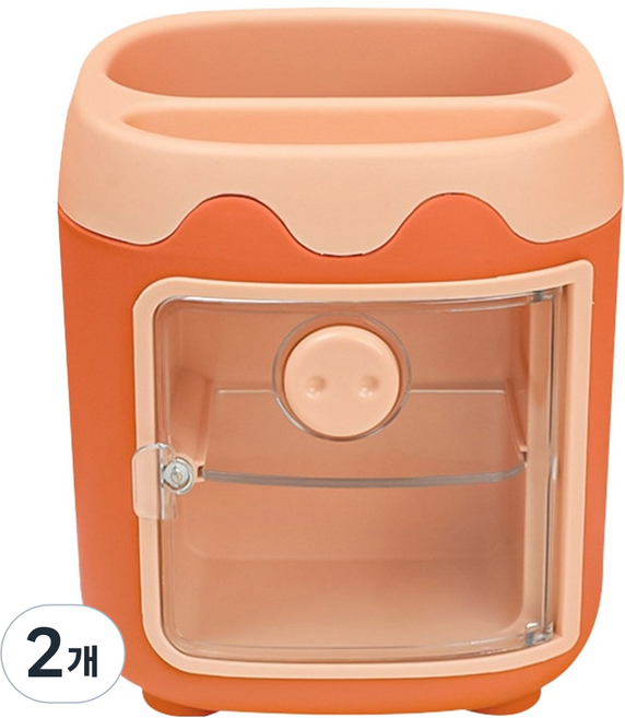 투데이리빙 귀여운 3단 데스크 오거나이저 스티커 CD_LBR_AL06, 오렌지(CD_LBR_AL066O), 2개