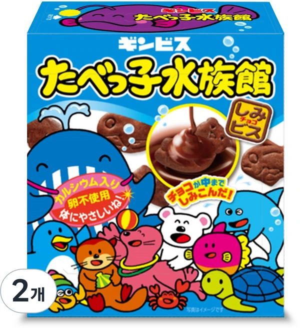 긴비스 타벳코 수족관 비스킷 초코맛, 50g, 2개 - 쿠팡