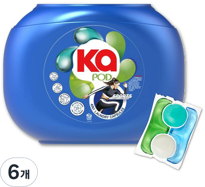 카포드 듀얼코어 스포츠 캡슐세제, 28개입, 6개