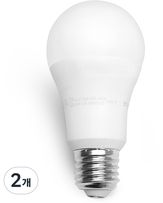 번개표 원하 LED 전구 10W 화이트, 주광색, 2개