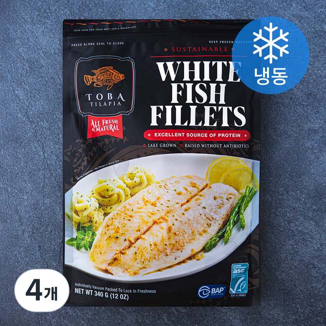 틸라피아 필렛 (냉동), 4개, 340g