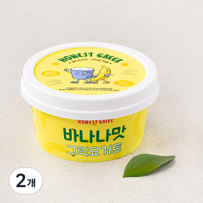 어니스트그릭 바나나맛 그릭요거트, 100g, 1개입, 2개
