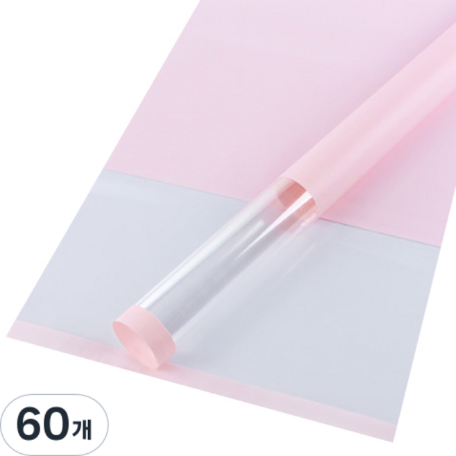에스피글로벌 클리어 라인 장미 한송이 플라워 포장지, 슈가 블라썸, 60개