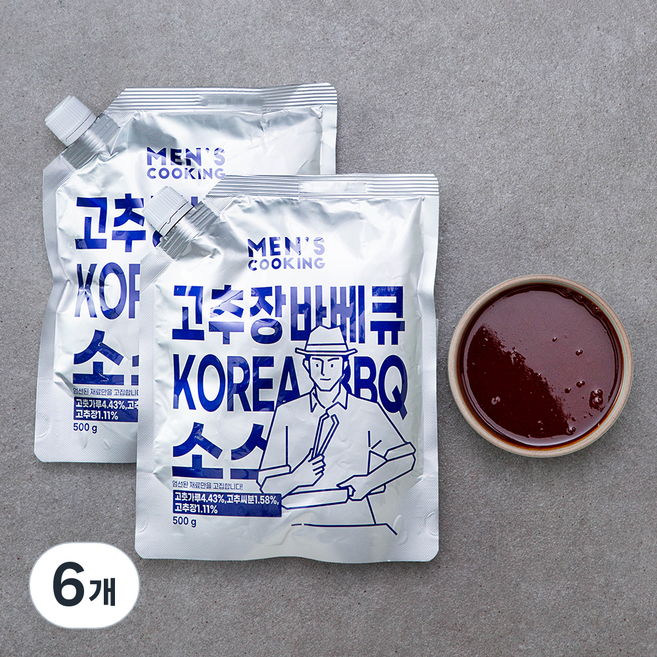 맨즈쿠킹 고추장바베큐 소스, 500g, 6개