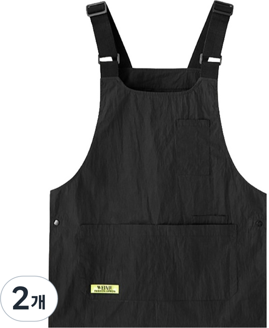 다퍼남 워크웨어 스타일 에이프런 방수 앞치마, 블랙, 2개