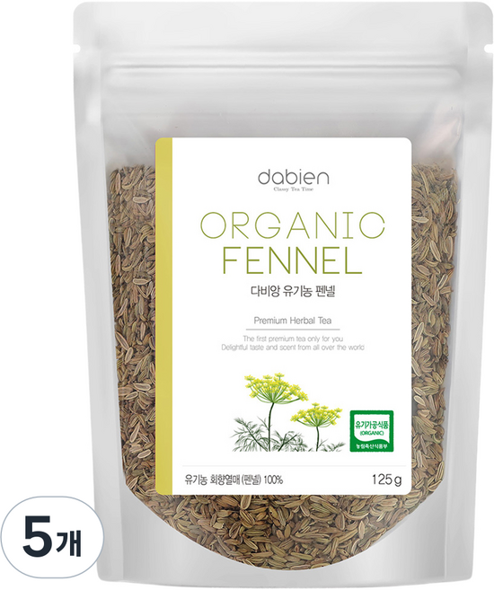 다비앙 유기농 펜넬 리필, 125g, 5개, 1개입