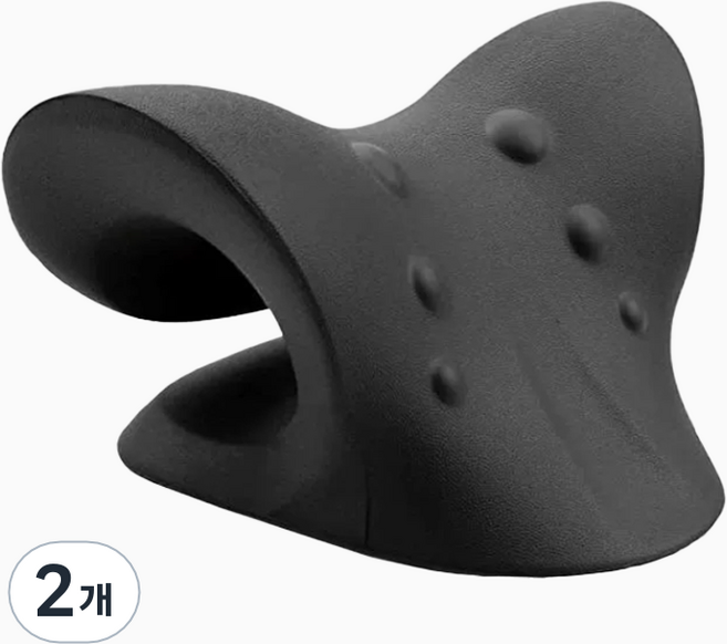Noblee 경추 스트레칭 베개, 블랙, 2개