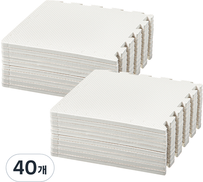 코멧 펫 베이직 반려동물 퍼즐 매트, 화이트, 40개