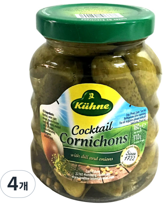 퀴네 칵테일 코니숑 꼬마오이피클, 180g, 4개