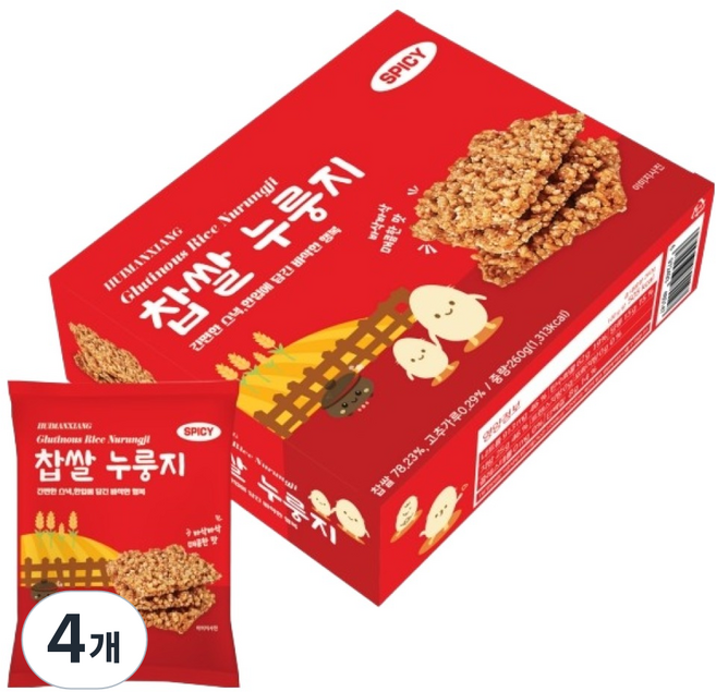 찹쌀누룽지 스파이시, 4개, 260g