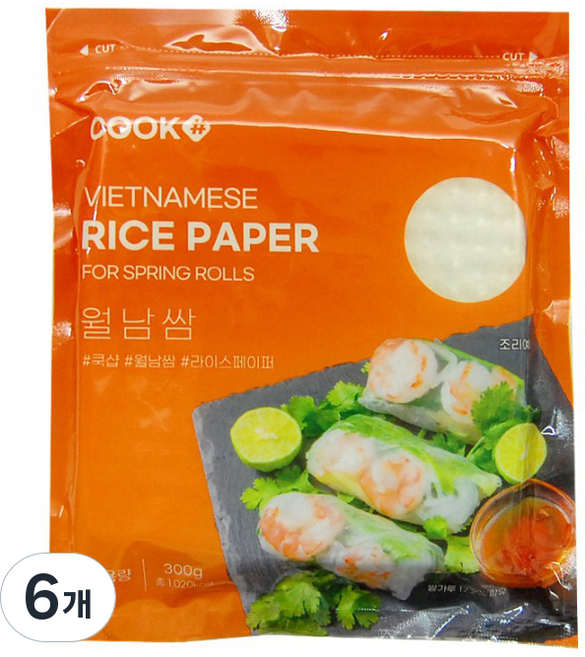 월남쌈 라이스페이퍼 사각, 300g, 6개