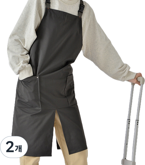 방수 버클 앞치마, 딥그레이, 2개