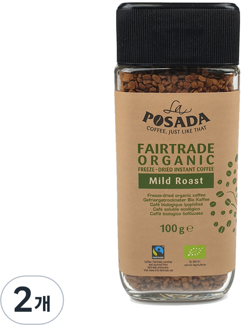 POSADA 공정무역 유기농 마일드 로스트 커피믹스, 100g, 1개입, 2개