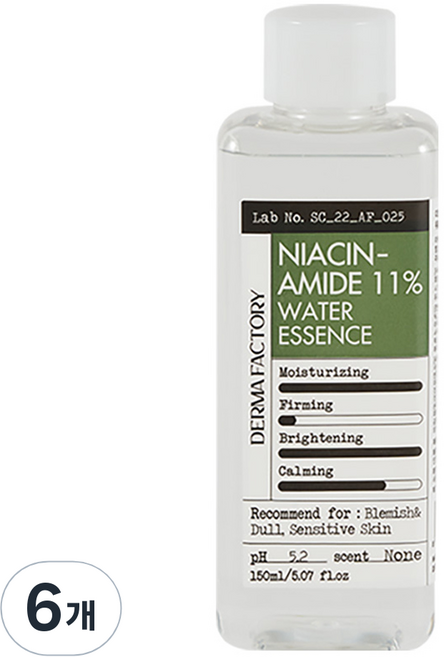 더마팩토리 나이아신아마이드 11% 워터 에센스, 150ml, 6개
