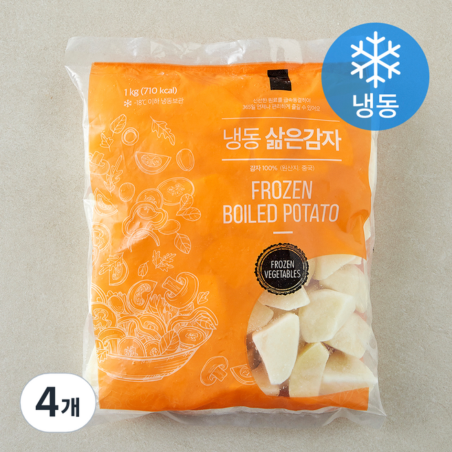 글로벌냉동식품 중국산 삶은 감자 (냉동), 4개, 1kg