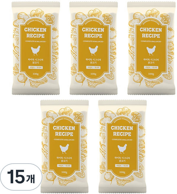 하이독 강아지 시그니처 화식 사료 (냉동), 닭고기, 100g, 15개