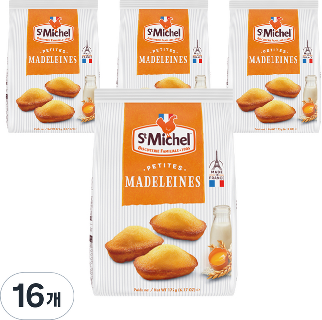 St Michel 袋裝瑪德蓮蛋糕, 175g, 16袋