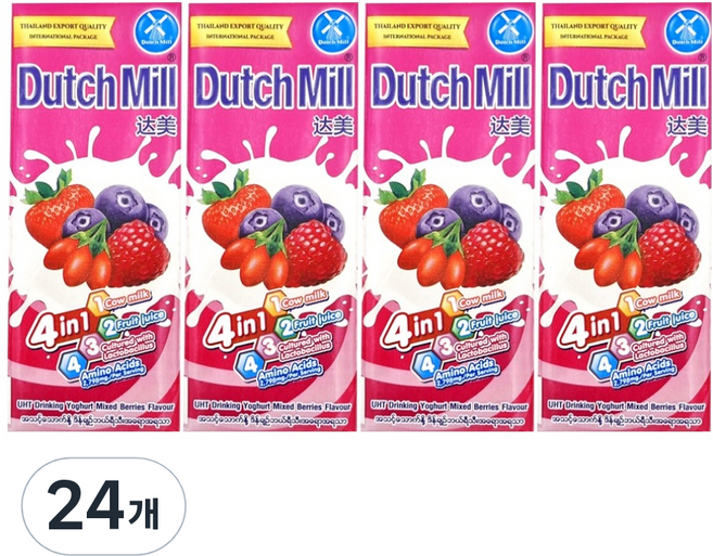 Dutch Mill 優格飲 綜合莓果口味, 180ml, 24入