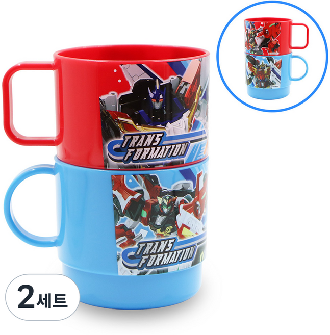LE BARN Hello Carbot 16 圖形杯 2件組, 混合顏色, 2套
