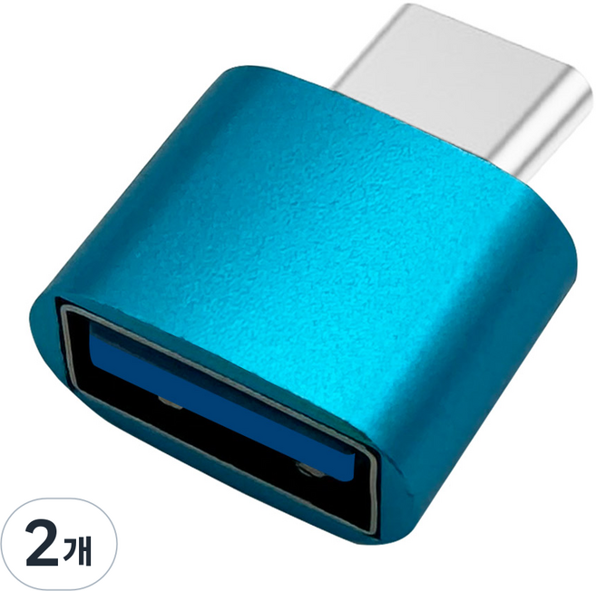 칼론 USB 3.0 미니 C타입 OTG젠더 KR-MCOTG, 2cm, 블루, 2개