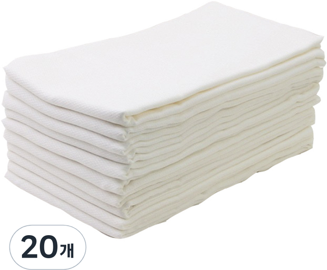 베이비베어 웰빙 특대사각 천 기저귀, 화이트, 20개