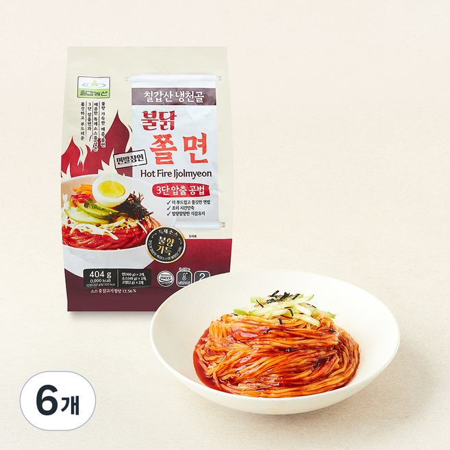 칠갑농산 불닭쫄면, 404g, 6개