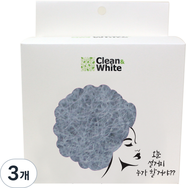 클린앤화이트 구리나노 파스텔 수세미 모던그레이, 8개입, 3개