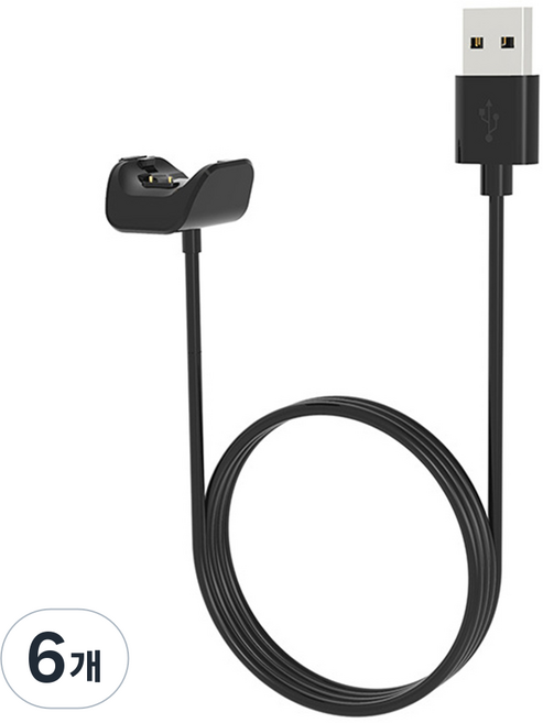 루아러블 갤럭시 핏2 전용 충전기 크래들 케이블 1m, 블랙, 6개