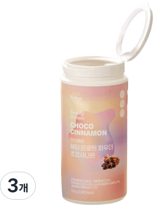 잇츠베러 뷰티 프로틴 파우더 초코시나몬, 720g, 3개