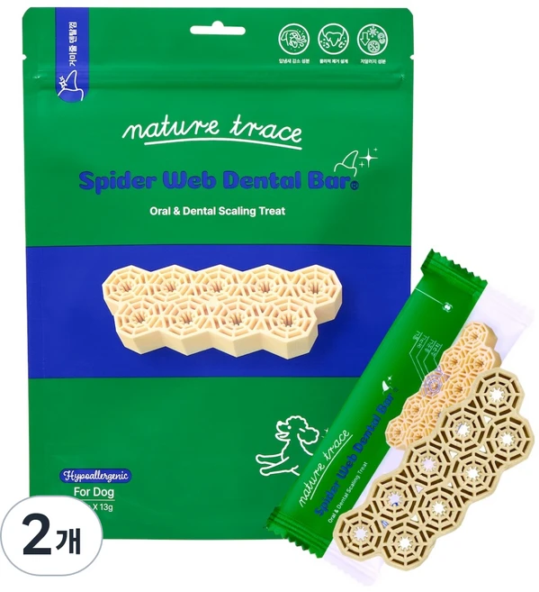 네이처트레이스 스파이더웹 덴탈바 12p, 하이포알러제닉, 156g, 2개 - 쿠팡