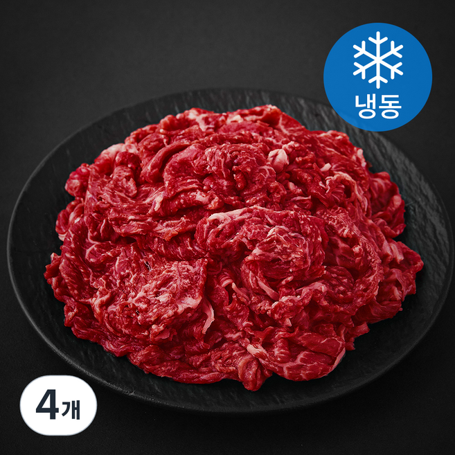 한우맘 한우 정육 1등급 불고기용 (냉동), 4개, 300g