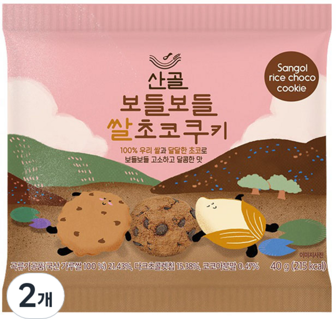 에코맘의산골이유식 산골쌀쿠키, 쌀초코, 40g, 2개