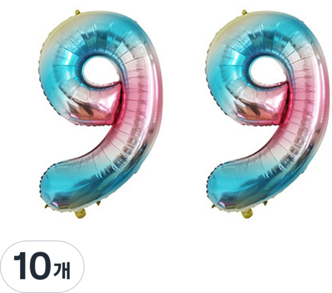 윰스 로즈쿼츠세레니티 디지털 숫자풍선 81cm, 숫자9, 10개