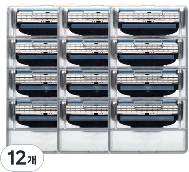 온비유 3중 면도날 질레트 마하3 호환, 4개입, 12개