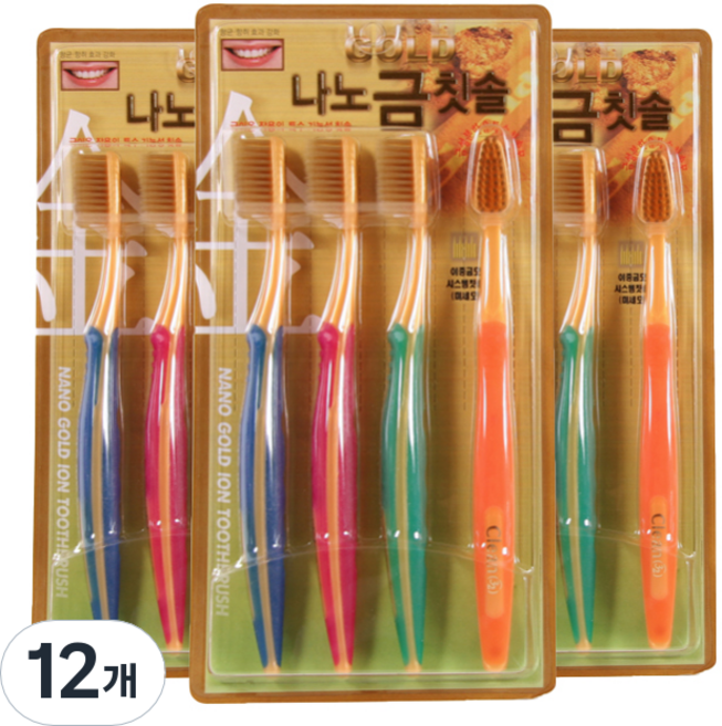 핸인핸 클린32 나노골드 칫솔, 4개입, 12개